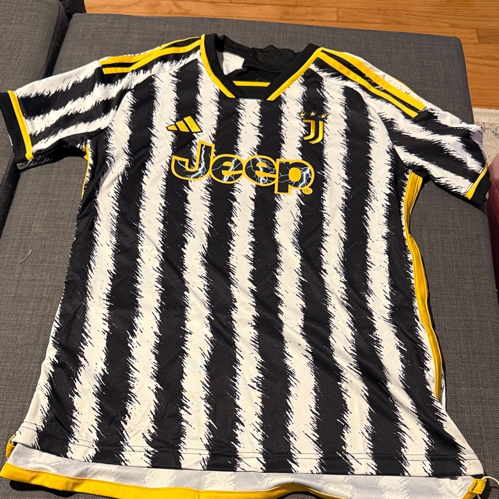 adidas aventus jeep Black and White Striped Women's Jersey
